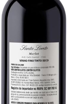 Vinho Fino Tinto Chileno Santa Loreto Varietal Merlot 750ml