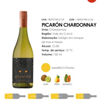 Vinho Chileno Picarón Chardonnay 750ml