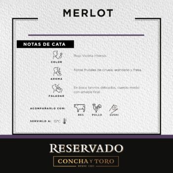 Reservado, Concha y Toro Merlot, 750ml