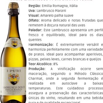 I Puri Vinho Italiano Lambrusco Branco 750Ml